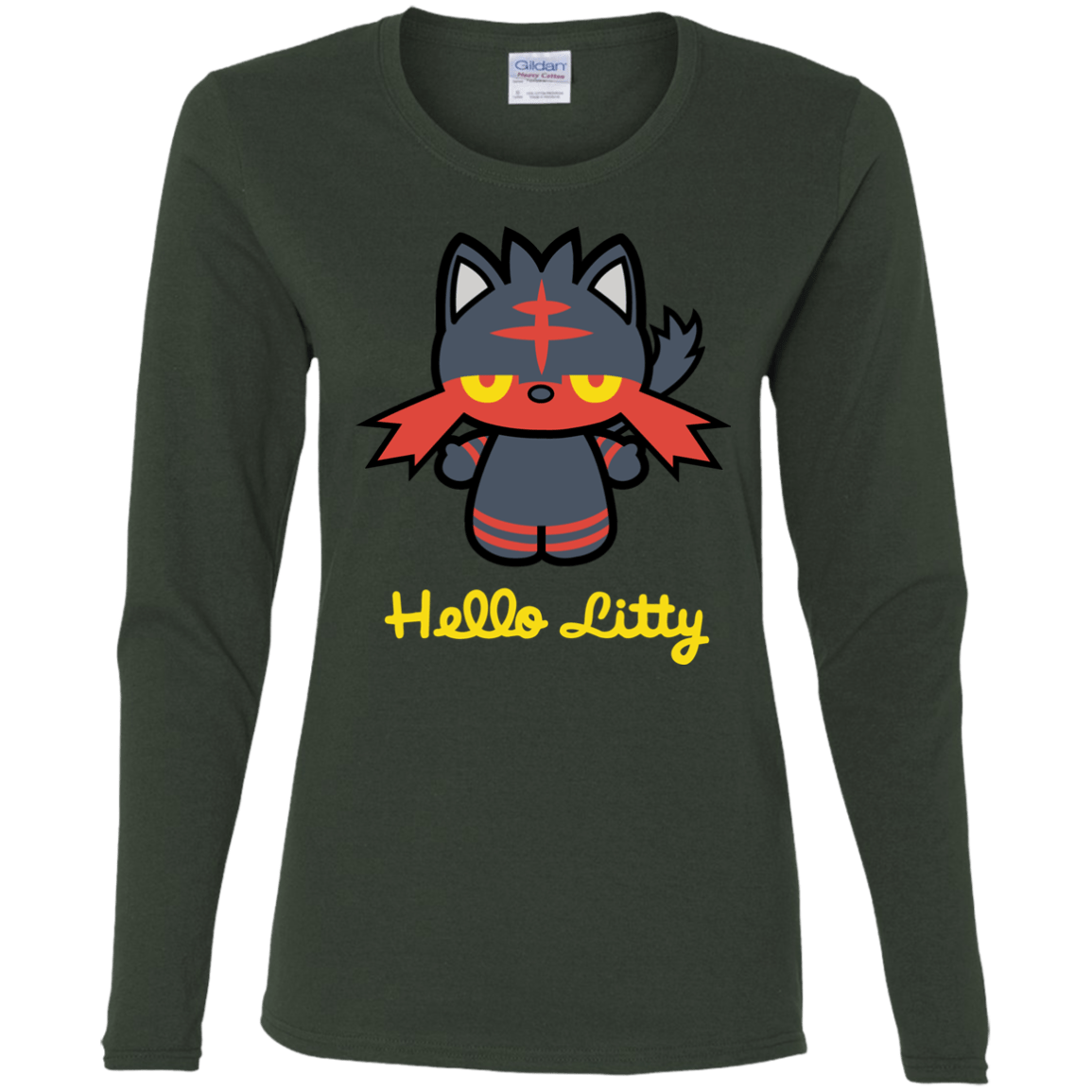 T-Shirts Forest / S Hello Litty Women's Long Sleeve T-Shirt