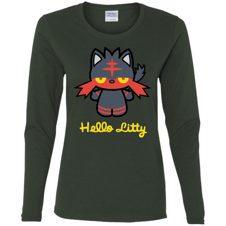 T-Shirts Forest / S Hello Litty Women's Long Sleeve T-Shirt