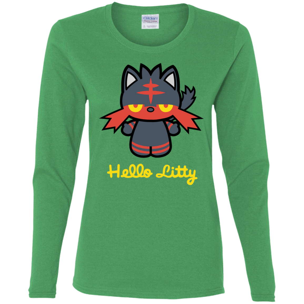 T-Shirts Irish Green / S Hello Litty Women's Long Sleeve T-Shirt