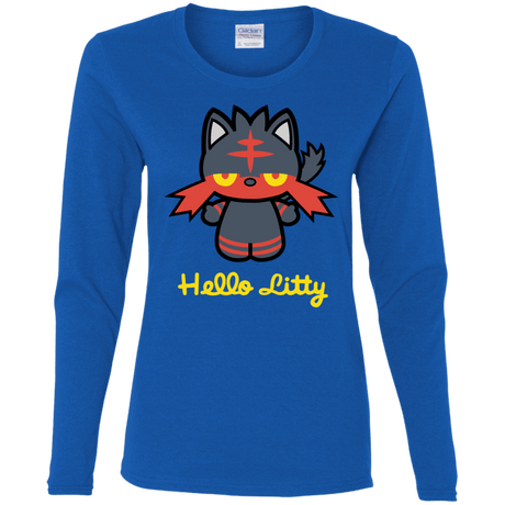 T-Shirts Royal / S Hello Litty Women's Long Sleeve T-Shirt