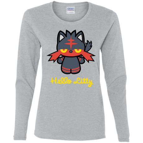 T-Shirts Sport Grey / S Hello Litty Women's Long Sleeve T-Shirt