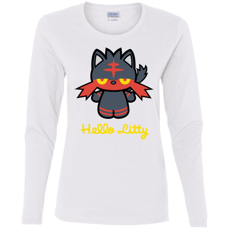 T-Shirts White / S Hello Litty Women's Long Sleeve T-Shirt