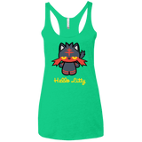 T-Shirts Envy / X-Small Hello Litty Women's Triblend Racerback Tank