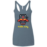 T-Shirts Indigo / X-Small Hello Litty Women's Triblend Racerback Tank
