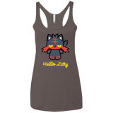 T-Shirts Macchiato / X-Small Hello Litty Women's Triblend Racerback Tank