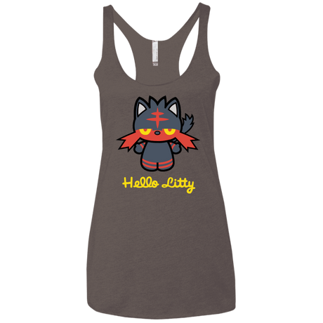 T-Shirts Macchiato / X-Small Hello Litty Women's Triblend Racerback Tank