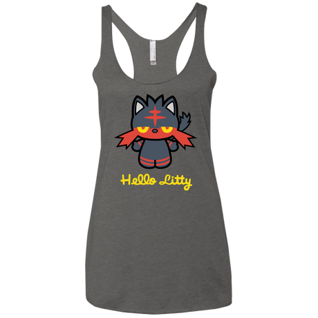 T-Shirts Premium Heather / X-Small Hello Litty Women's Triblend Racerback Tank