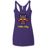 T-Shirts Purple Rush / X-Small Hello Litty Women's Triblend Racerback Tank
