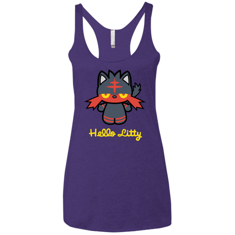 T-Shirts Purple Rush / X-Small Hello Litty Women's Triblend Racerback Tank