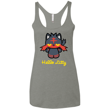 T-Shirts Venetian Grey / X-Small Hello Litty Women's Triblend Racerback Tank
