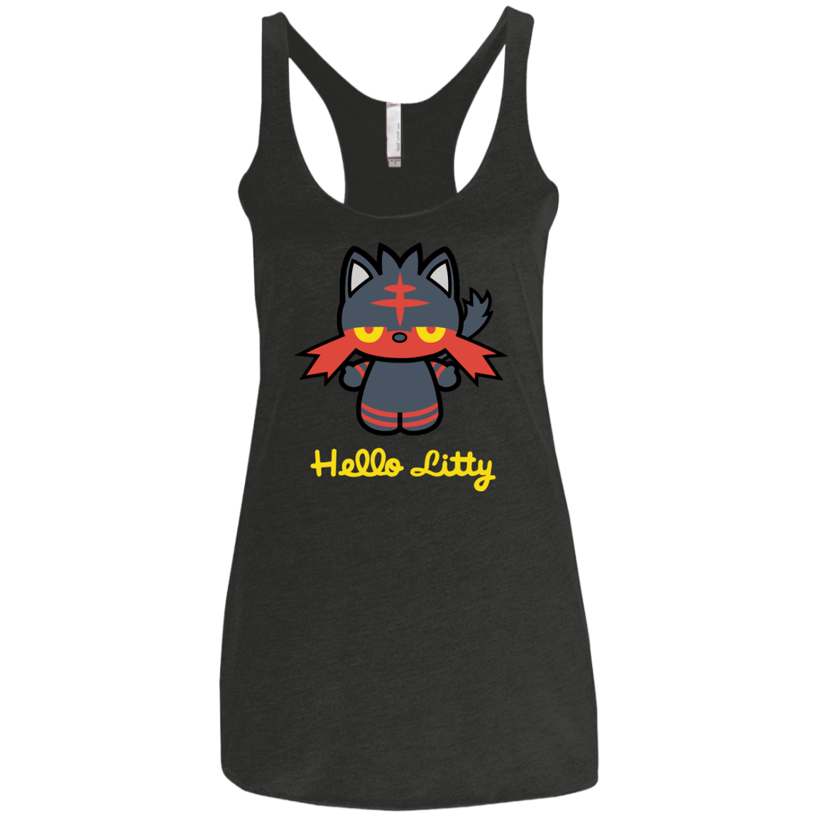 T-Shirts Vintage Black / X-Small Hello Litty Women's Triblend Racerback Tank