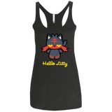 T-Shirts Vintage Black / X-Small Hello Litty Women's Triblend Racerback Tank