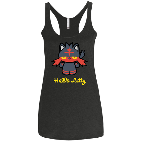 T-Shirts Vintage Black / X-Small Hello Litty Women's Triblend Racerback Tank