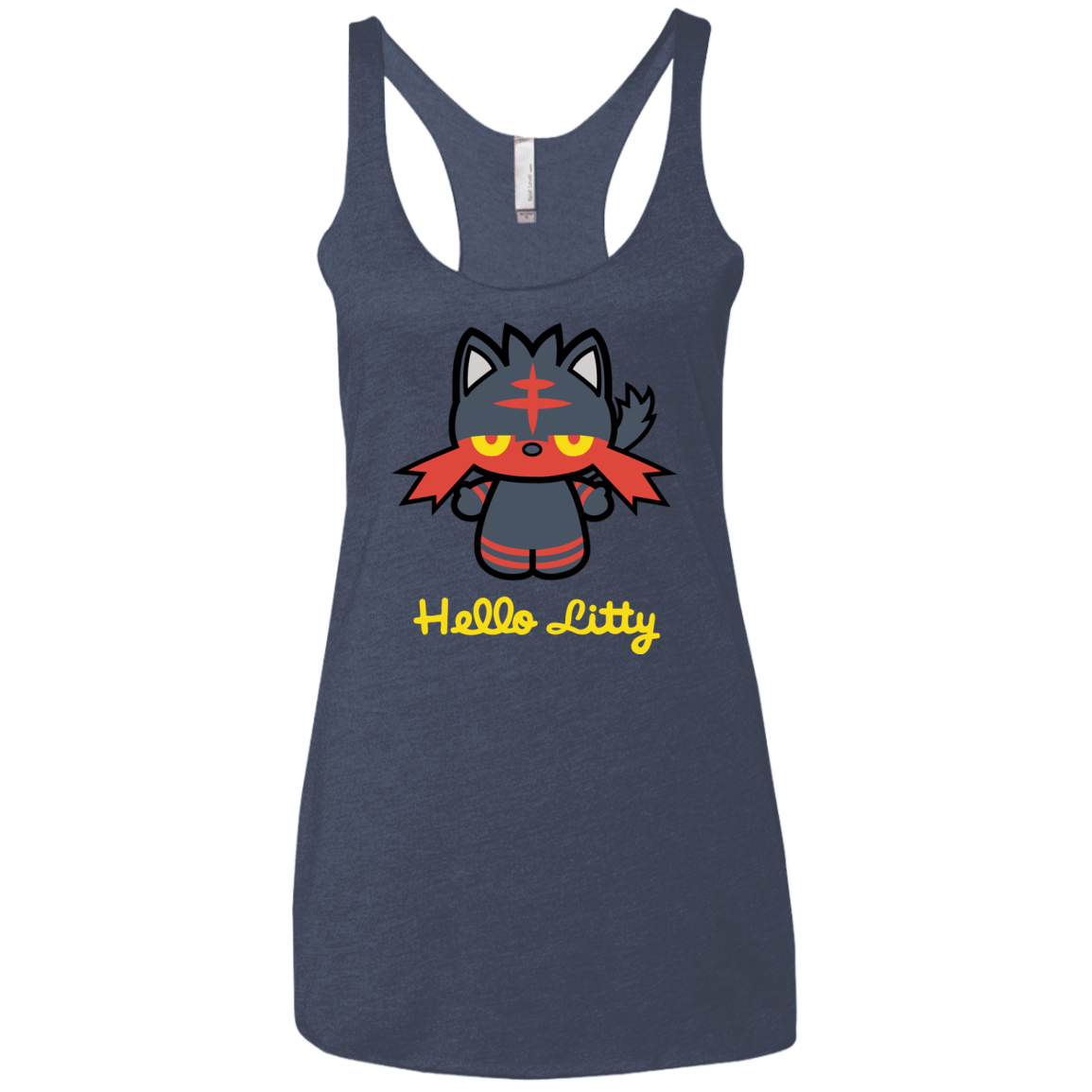 T-Shirts Vintage Navy / X-Small Hello Litty Women's Triblend Racerback Tank
