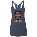 T-Shirts Vintage Navy / X-Small Hello Litty Women's Triblend Racerback Tank