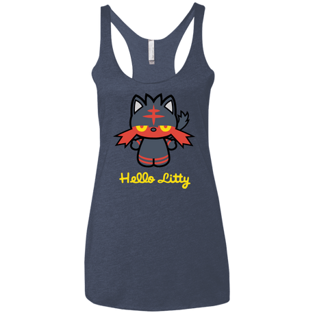 T-Shirts Vintage Navy / X-Small Hello Litty Women's Triblend Racerback Tank