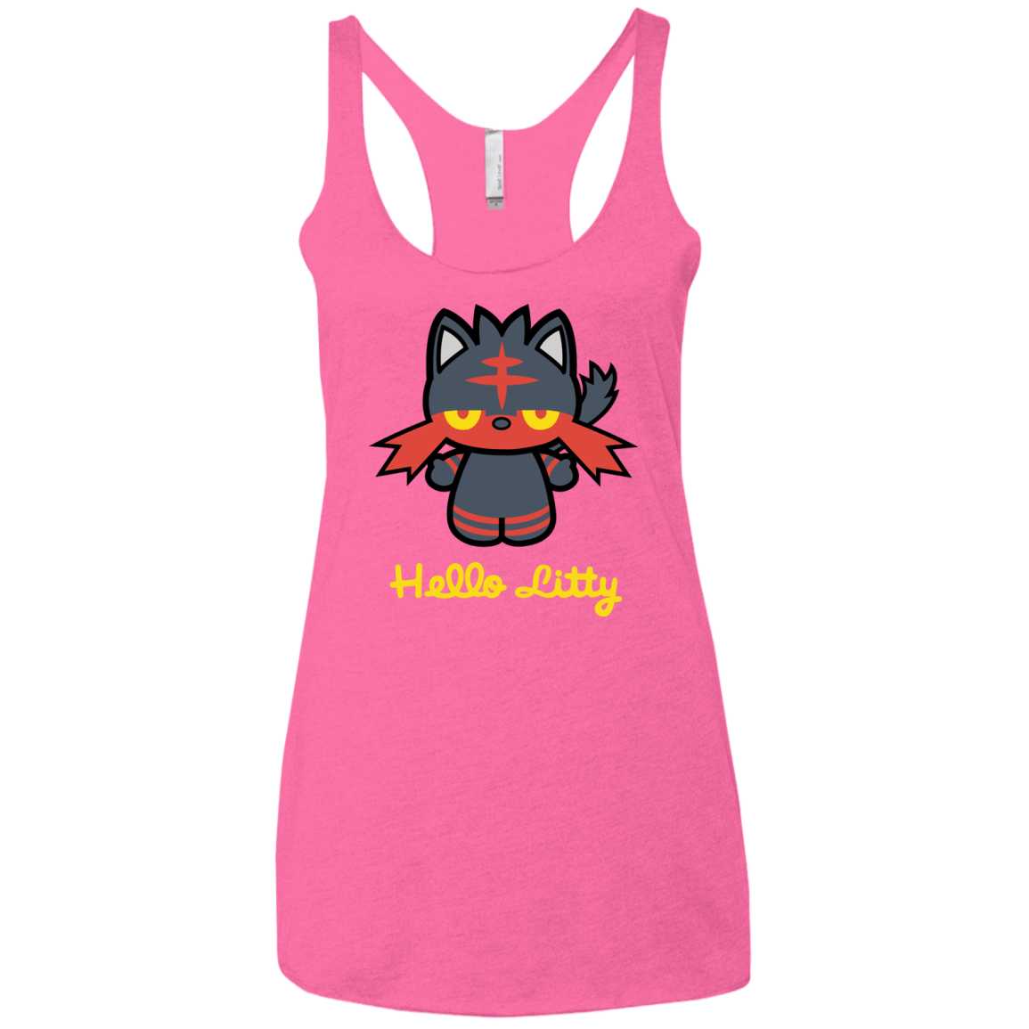 T-Shirts Vintage Pink / X-Small Hello Litty Women's Triblend Racerback Tank