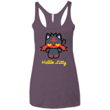 T-Shirts Vintage Purple / X-Small Hello Litty Women's Triblend Racerback Tank