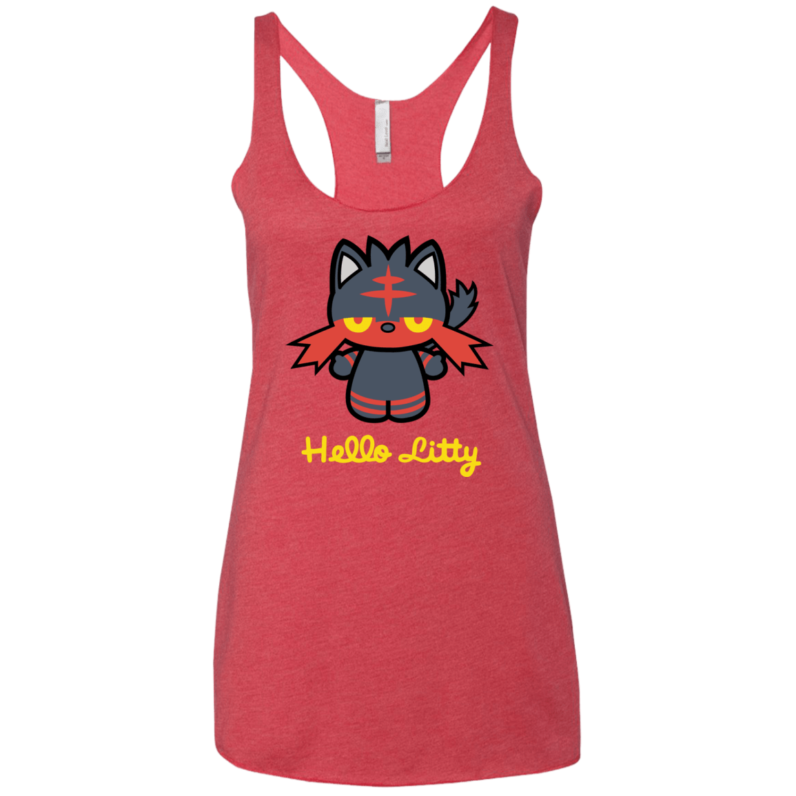 T-Shirts Vintage Red / X-Small Hello Litty Women's Triblend Racerback Tank