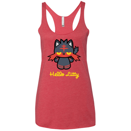 T-Shirts Vintage Red / X-Small Hello Litty Women's Triblend Racerback Tank