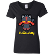 T-Shirts Black / S Hello Litty Women's V-Neck T-Shirt