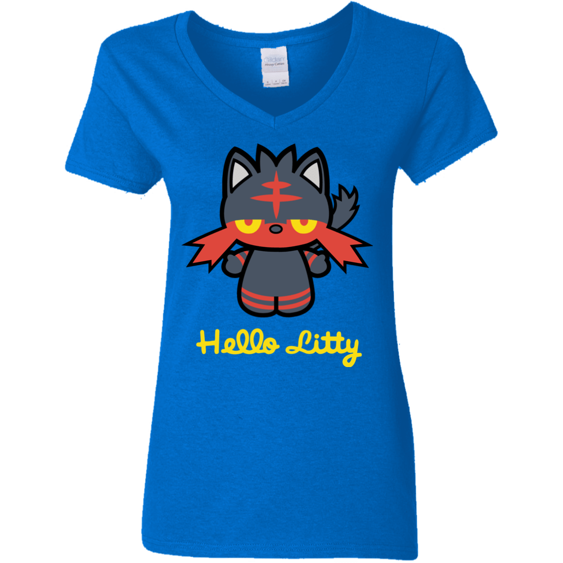 T-Shirts Royal / S Hello Litty Women's V-Neck T-Shirt