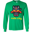 T-Shirts Irish Green / YS Hello Litty Youth Long Sleeve T-Shirt