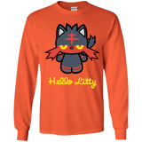 T-Shirts Orange / YS Hello Litty Youth Long Sleeve T-Shirt