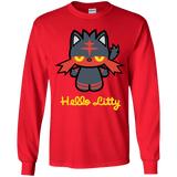 T-Shirts Red / YS Hello Litty Youth Long Sleeve T-Shirt