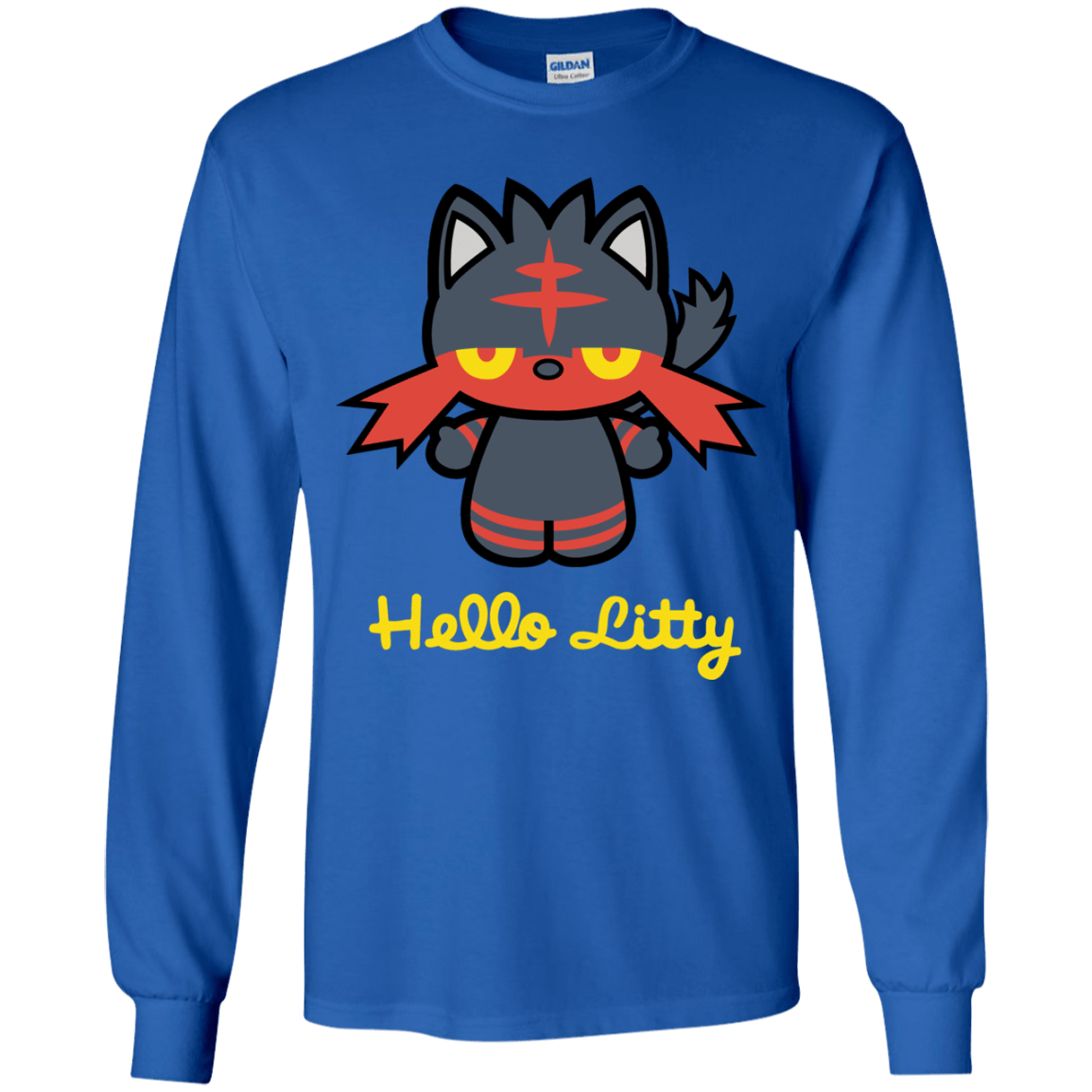 T-Shirts Royal / YS Hello Litty Youth Long Sleeve T-Shirt