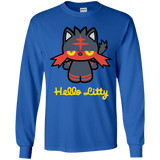 T-Shirts Royal / YS Hello Litty Youth Long Sleeve T-Shirt