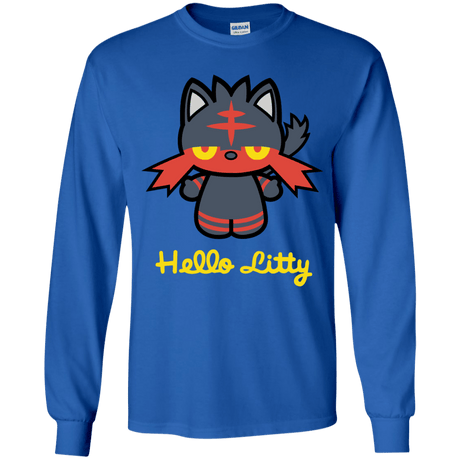 T-Shirts Royal / YS Hello Litty Youth Long Sleeve T-Shirt