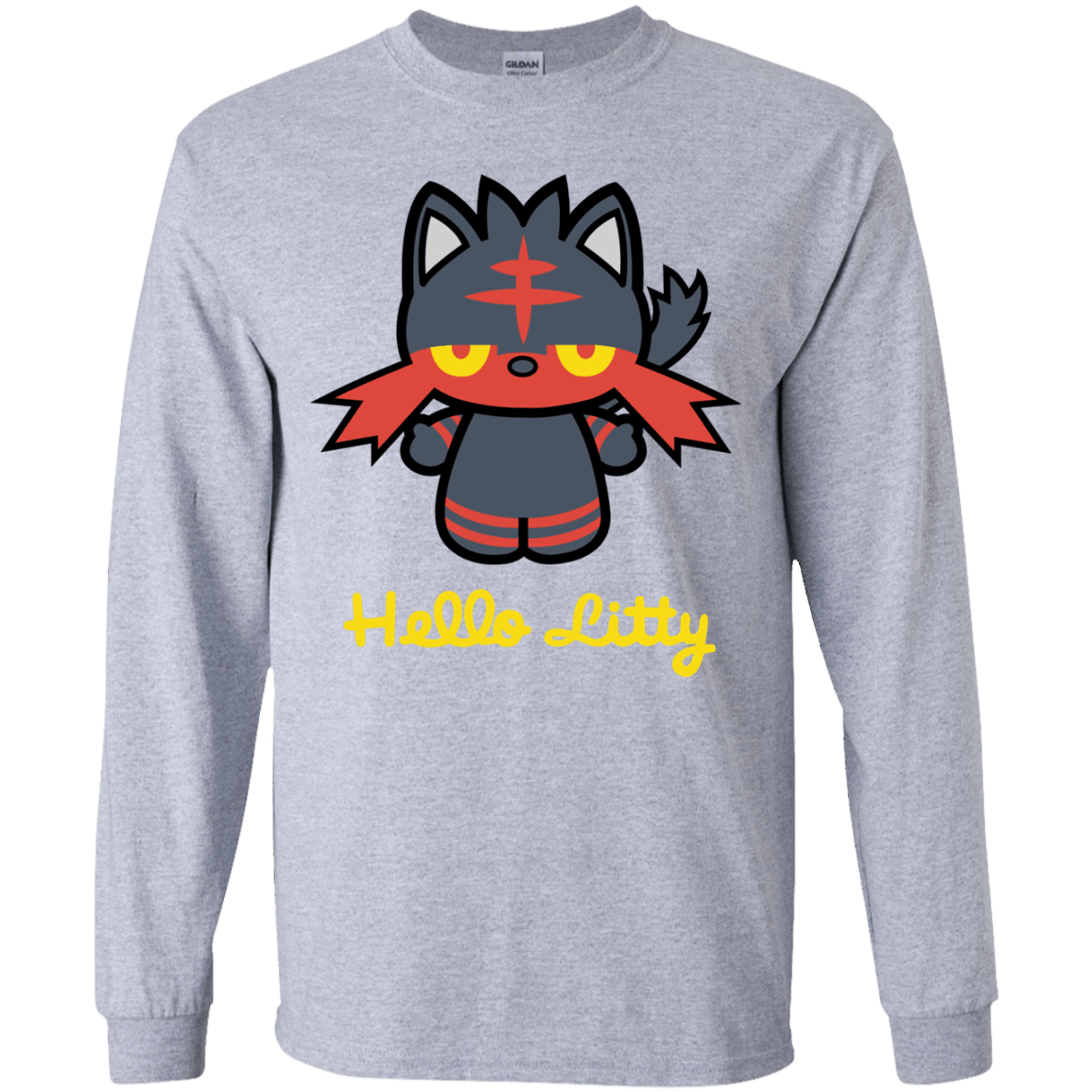 T-Shirts Sport Grey / YS Hello Litty Youth Long Sleeve T-Shirt
