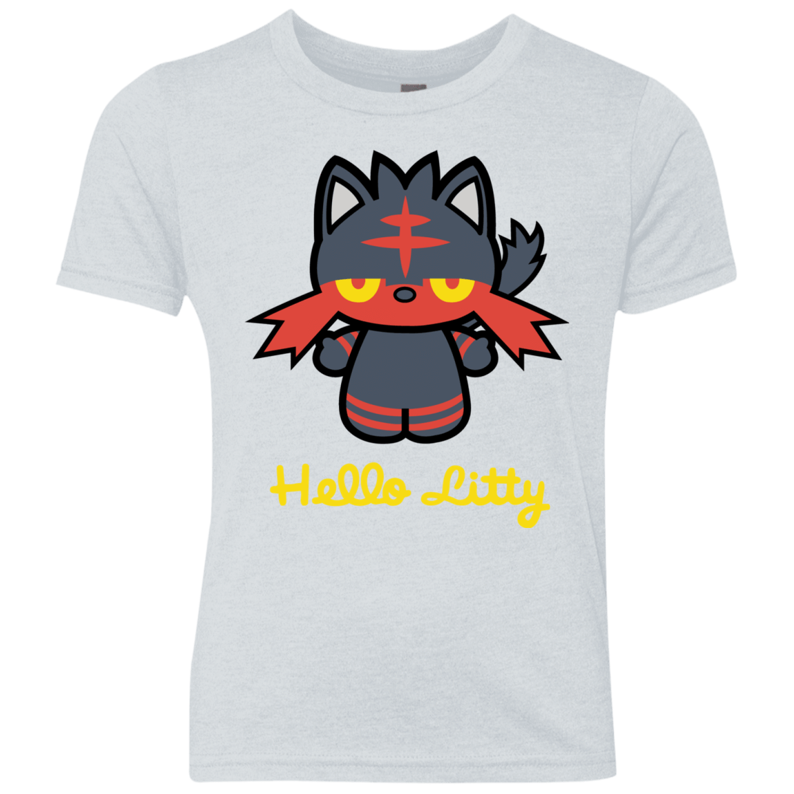 T-Shirts Heather White / YXS Hello Litty Youth Triblend T-Shirt
