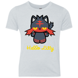 T-Shirts Heather White / YXS Hello Litty Youth Triblend T-Shirt