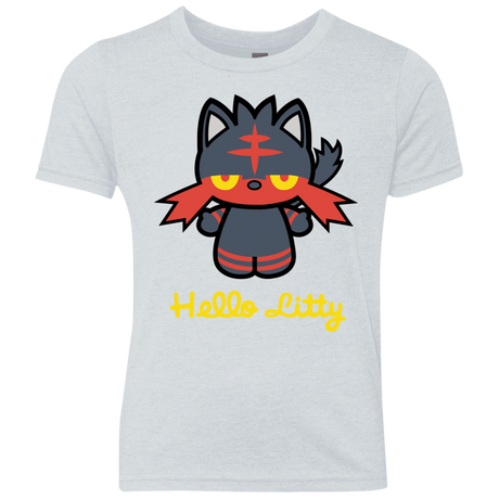 T-Shirts Heather White / YXS Hello Litty Youth Triblend T-Shirt