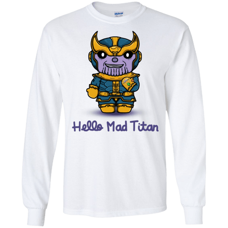 T-Shirts White / S Hello Mad Titan Men's Long Sleeve T-Shirt