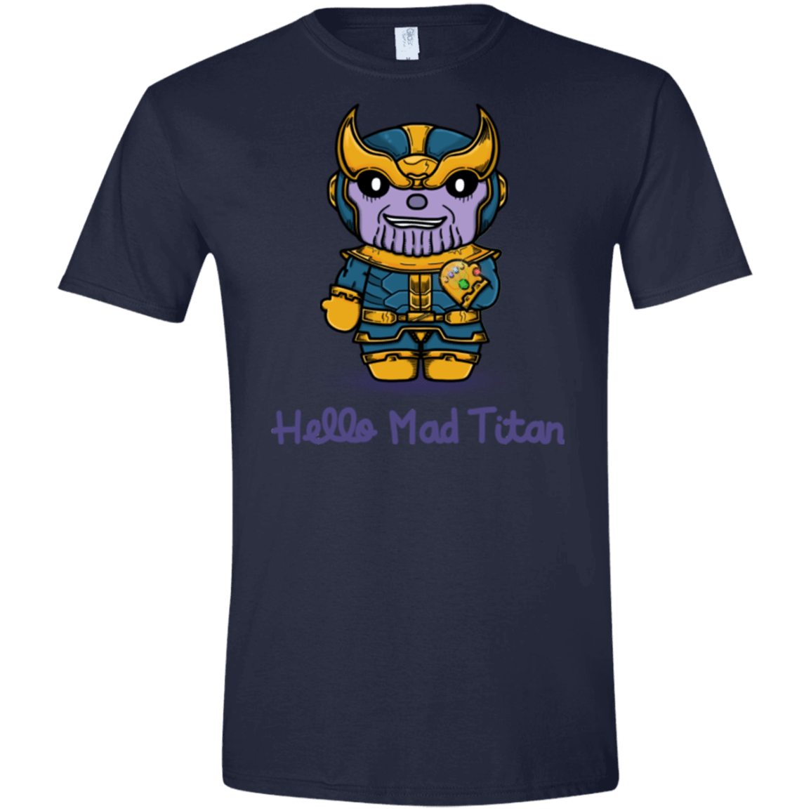 T-Shirts Navy / X-Small Hello Mad Titan Men's Semi-Fitted Softstyle