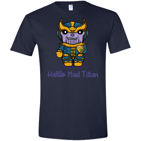 T-Shirts Navy / X-Small Hello Mad Titan Men's Semi-Fitted Softstyle