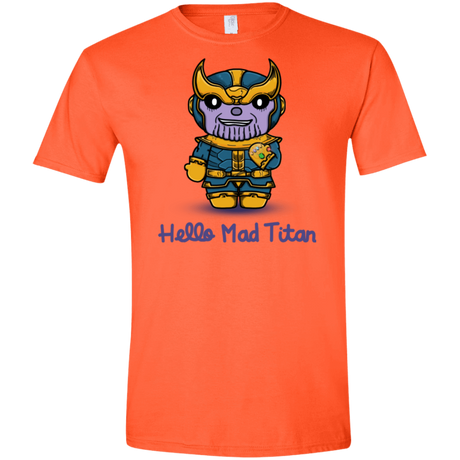 T-Shirts Orange / S Hello Mad Titan Men's Semi-Fitted Softstyle