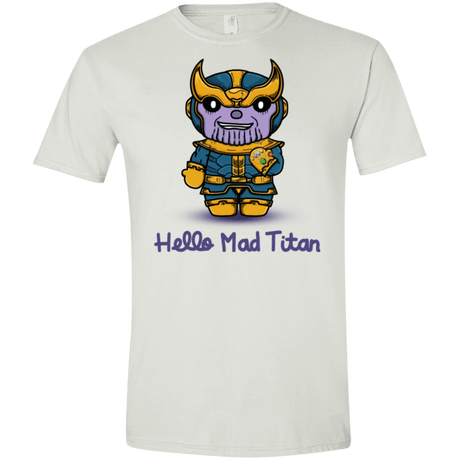 T-Shirts White / X-Small Hello Mad Titan Men's Semi-Fitted Softstyle