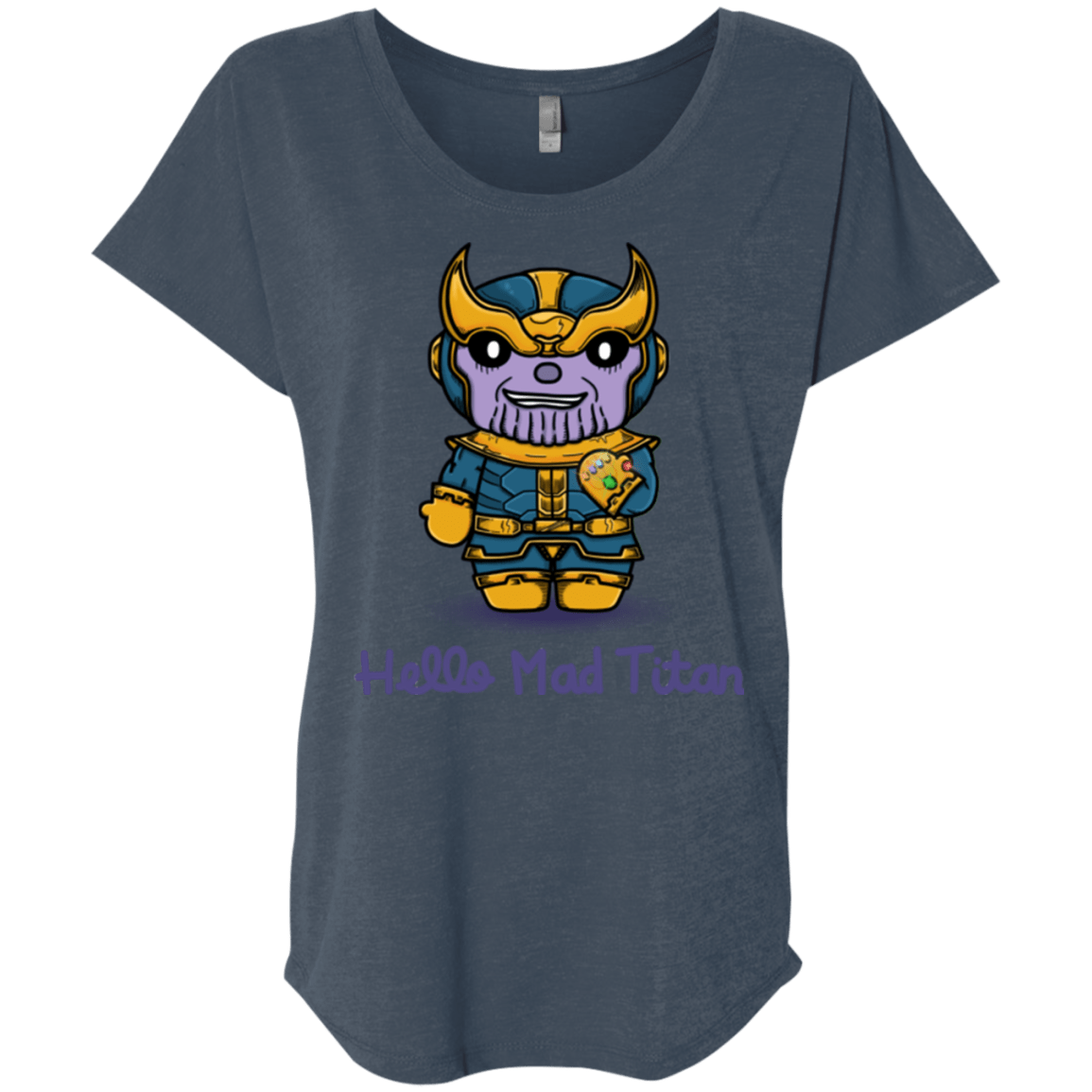 T-Shirts Indigo / X-Small Hello Mad Titan Triblend Dolman Sleeve