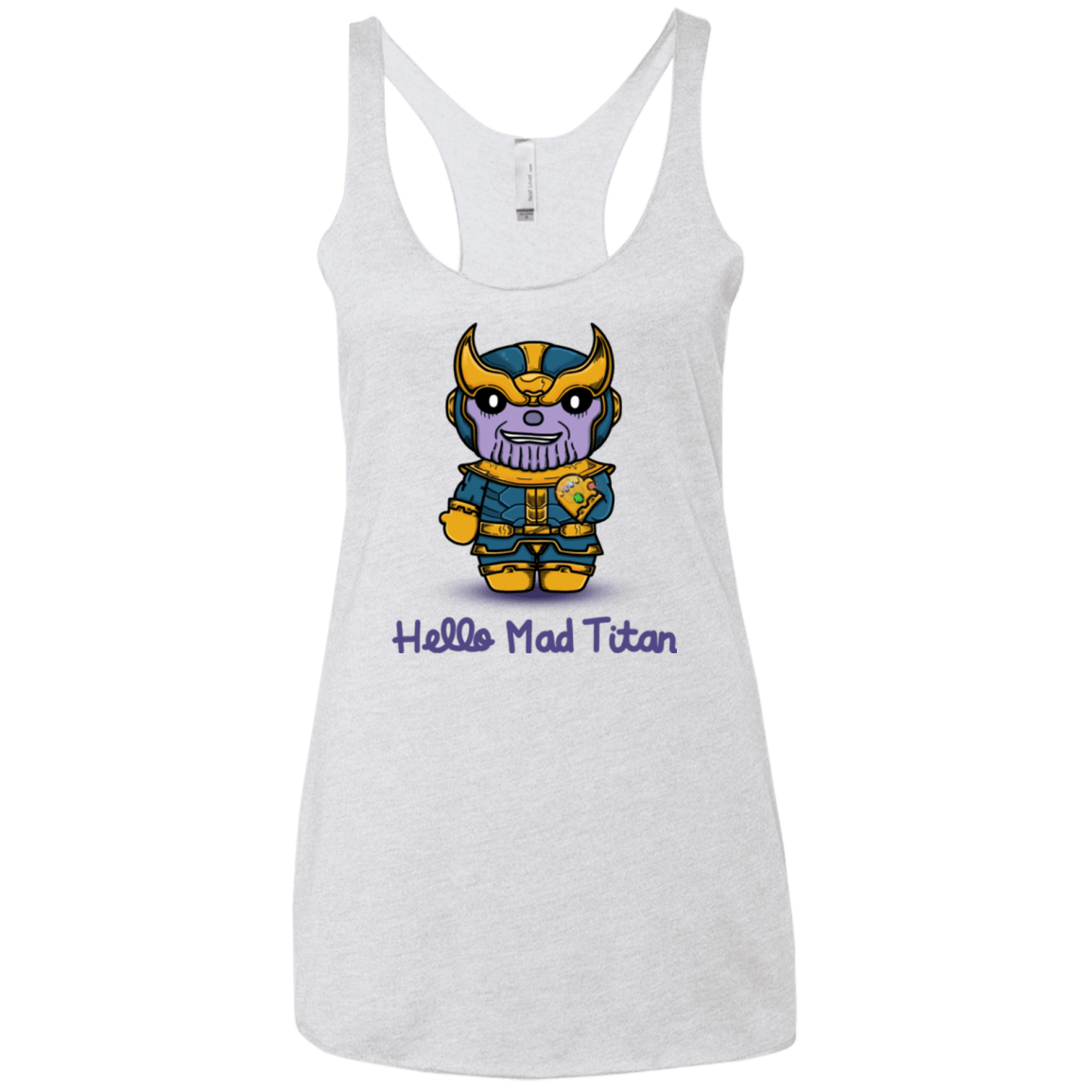T-Shirts Heather White / X-Small Hello Mad Titan Women's Triblend Racerback Tank