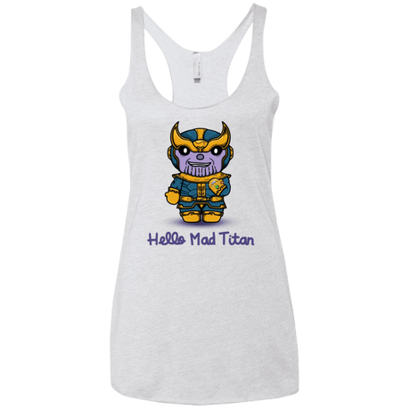 T-Shirts Heather White / X-Small Hello Mad Titan Women's Triblend Racerback Tank