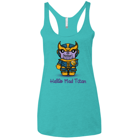 T-Shirts Tahiti Blue / X-Small Hello Mad Titan Women's Triblend Racerback Tank