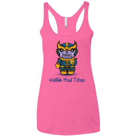 T-Shirts Vintage Pink / X-Small Hello Mad Titan Women's Triblend Racerback Tank