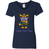 T-Shirts Navy / S Hello Mad Titan Women's V-Neck T-Shirt