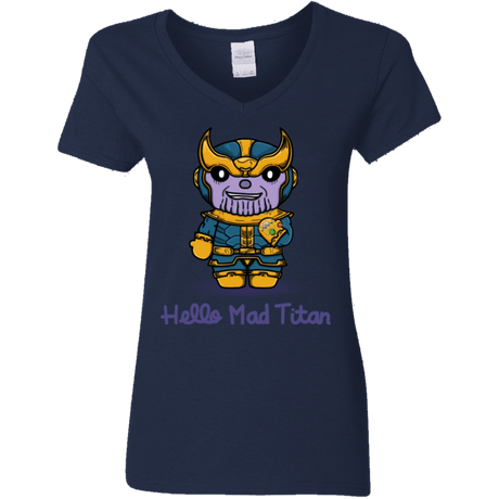 T-Shirts Navy / S Hello Mad Titan Women's V-Neck T-Shirt