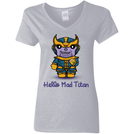 T-Shirts Sport Grey / S Hello Mad Titan Women's V-Neck T-Shirt