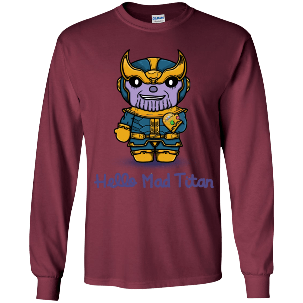 T-Shirts Maroon / YS Hello Mad Titan Youth Long Sleeve T-Shirt